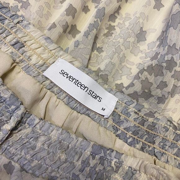 Whimsigoth Fairy Cottagecore Feminine Festival Tiered Star Maxi Skirt - Picture 4 of 7